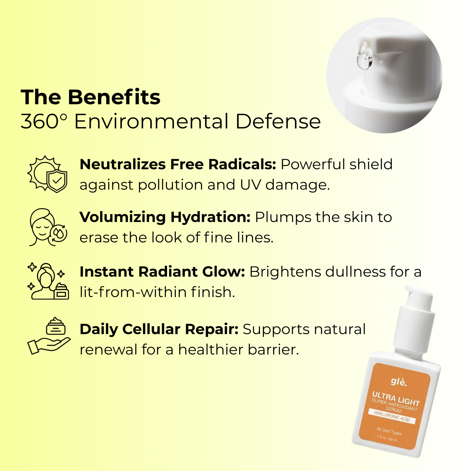 Glé Super Antioxidant Serum + Hyaluronic Acid