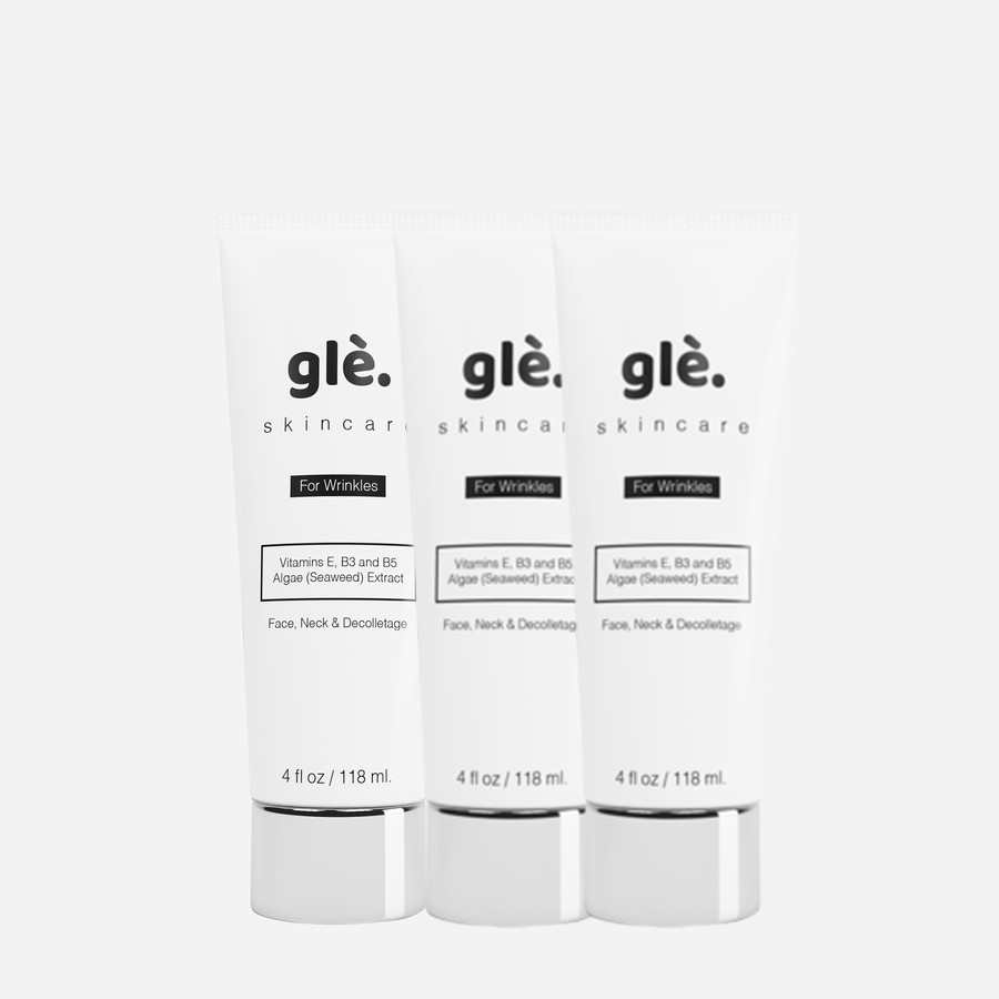 Gle Skincare Anti-Aging Cream with Niacinamide and Algae Extract. Best Wrinkle Cream for men and women. Triple Pack